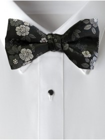 'Allure' Floral Bow Tie - Black